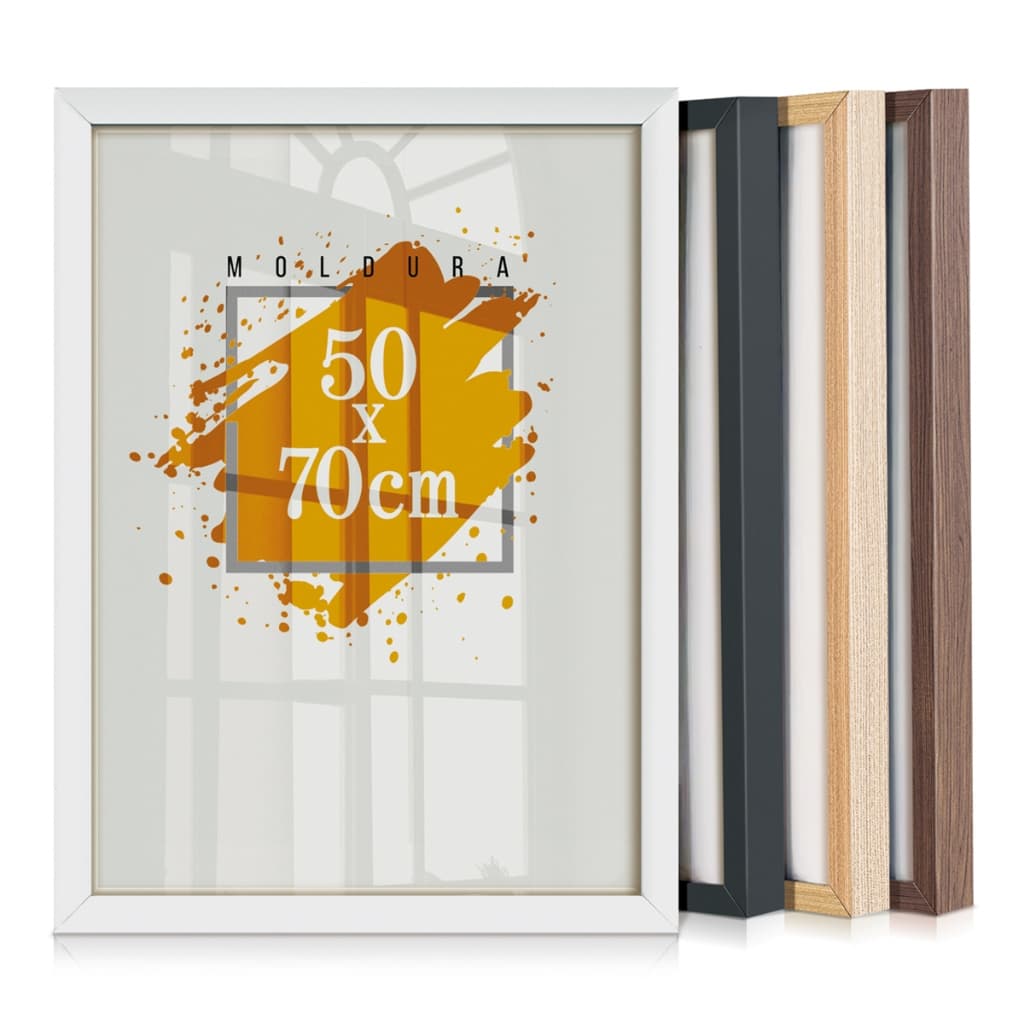 Quadro Moldura 50x70 Caixa Alta Grande Com Vidro Certificado