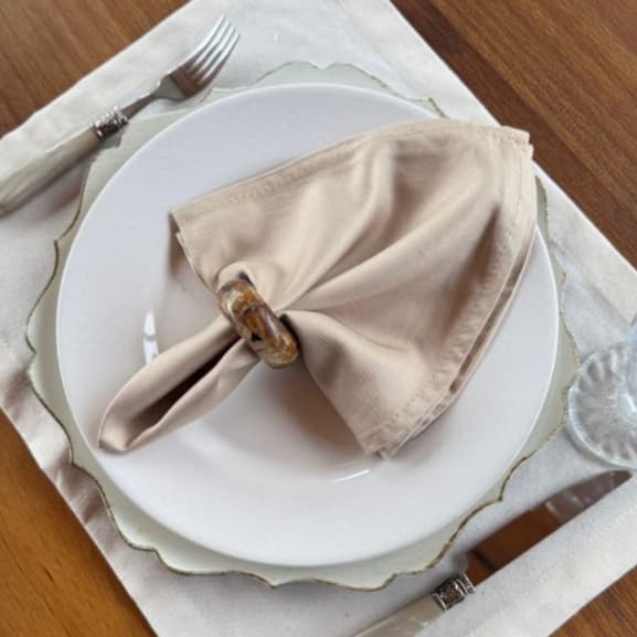 12 Guardanapos em Tecido Algodão 45 x 45 bainha Premium