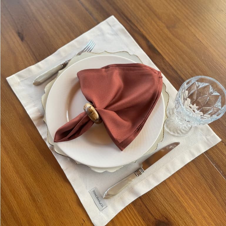 Kit Jogo americano em algodão 4 peças + 4 guardanapos em algodão para Mesa Posta