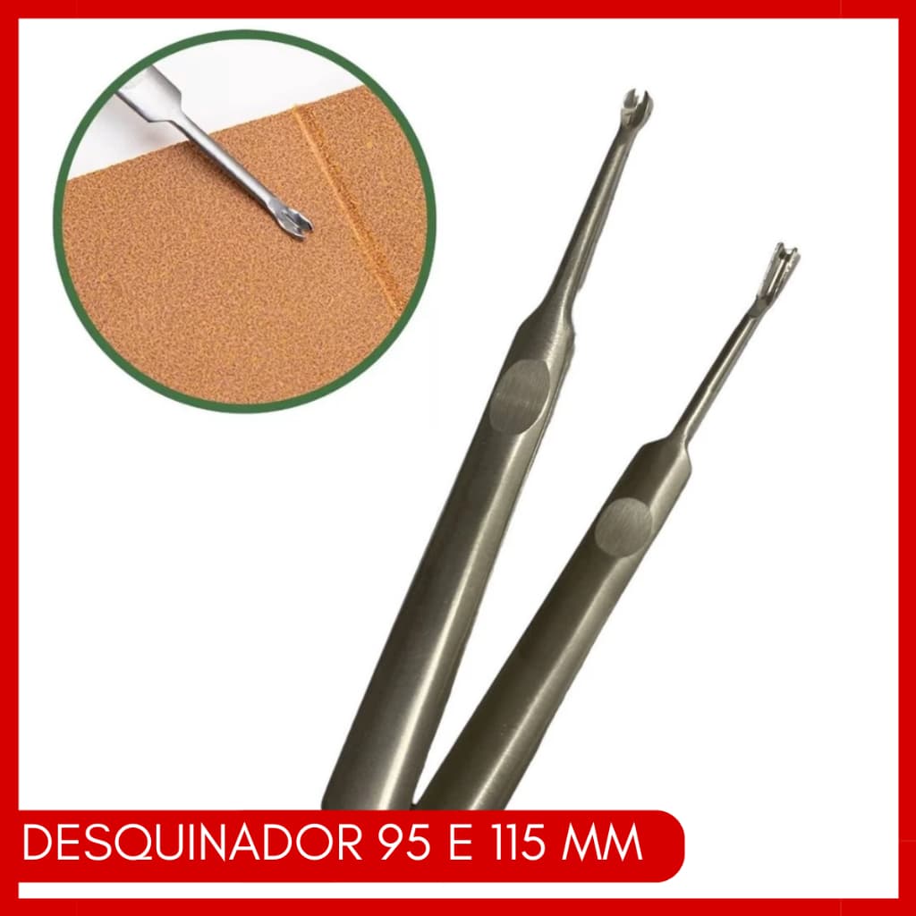 Desquinador Frisador Couro Ferramenta Aço Entalhe 95 e 115mm