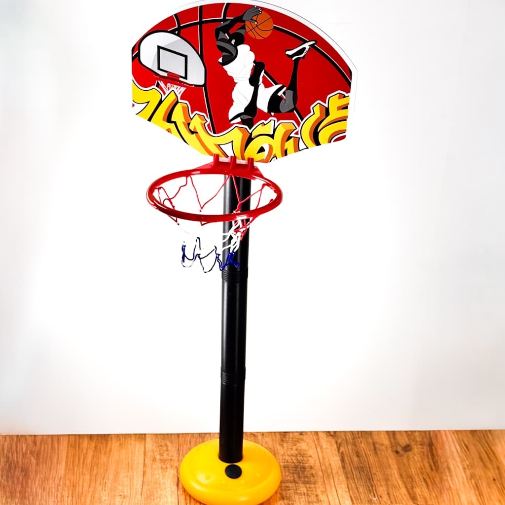 Cesta Com Bola de Basquete Infantil Ajustável Acompanha Bomba e Suporte ACG Novidade