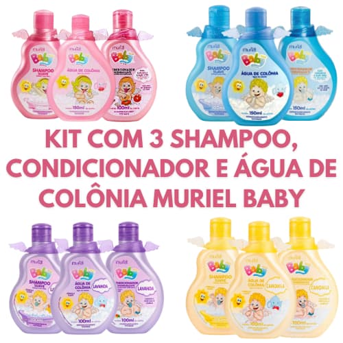 Muriel Kit Baby Menina (o) 3 Produtos  (Shampoo, Condicionador e Água de Colônia) 100Ml