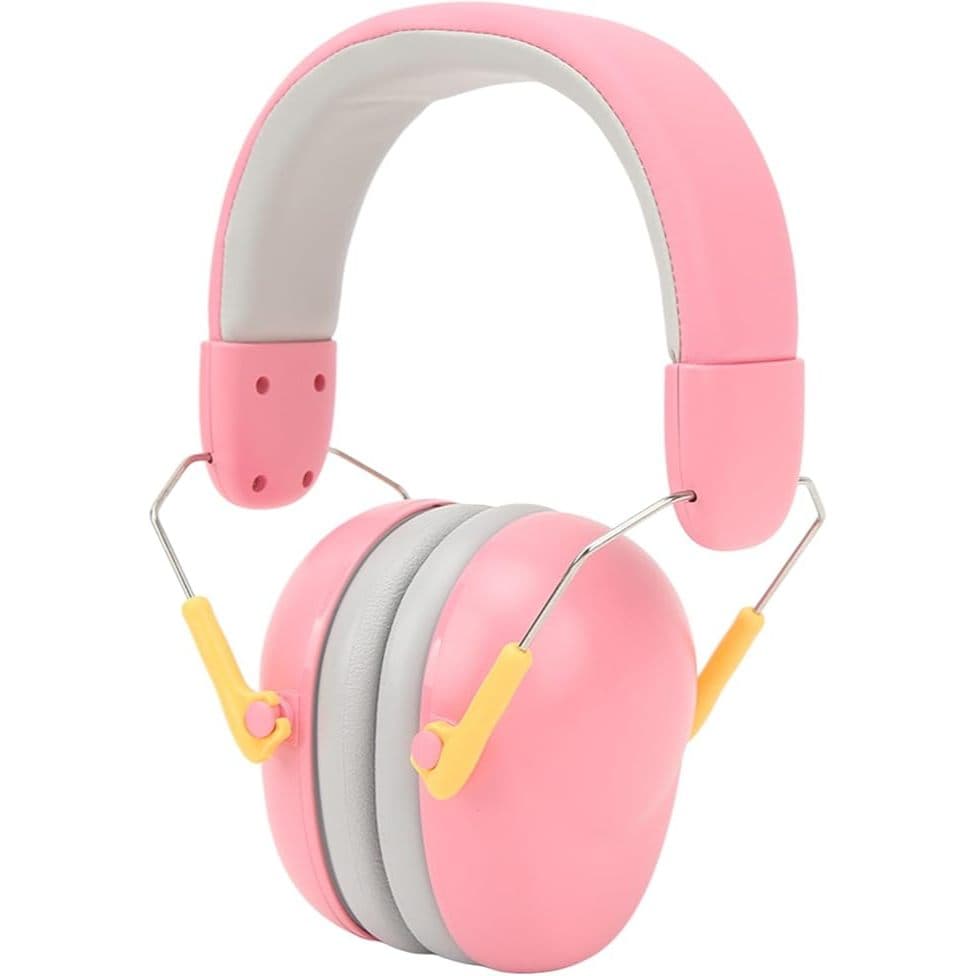 Abafador de Ouvido Rosa Infantil e Adolescente Tipo Concha | Fone Protetor Auricular Anti Ruído Crianças Bebês Autismo