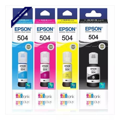 Kit 4 Refil  de Tinta Original L4260 T504 para impressoras L4150 L4160 L6161 L6191 L6171 L6270