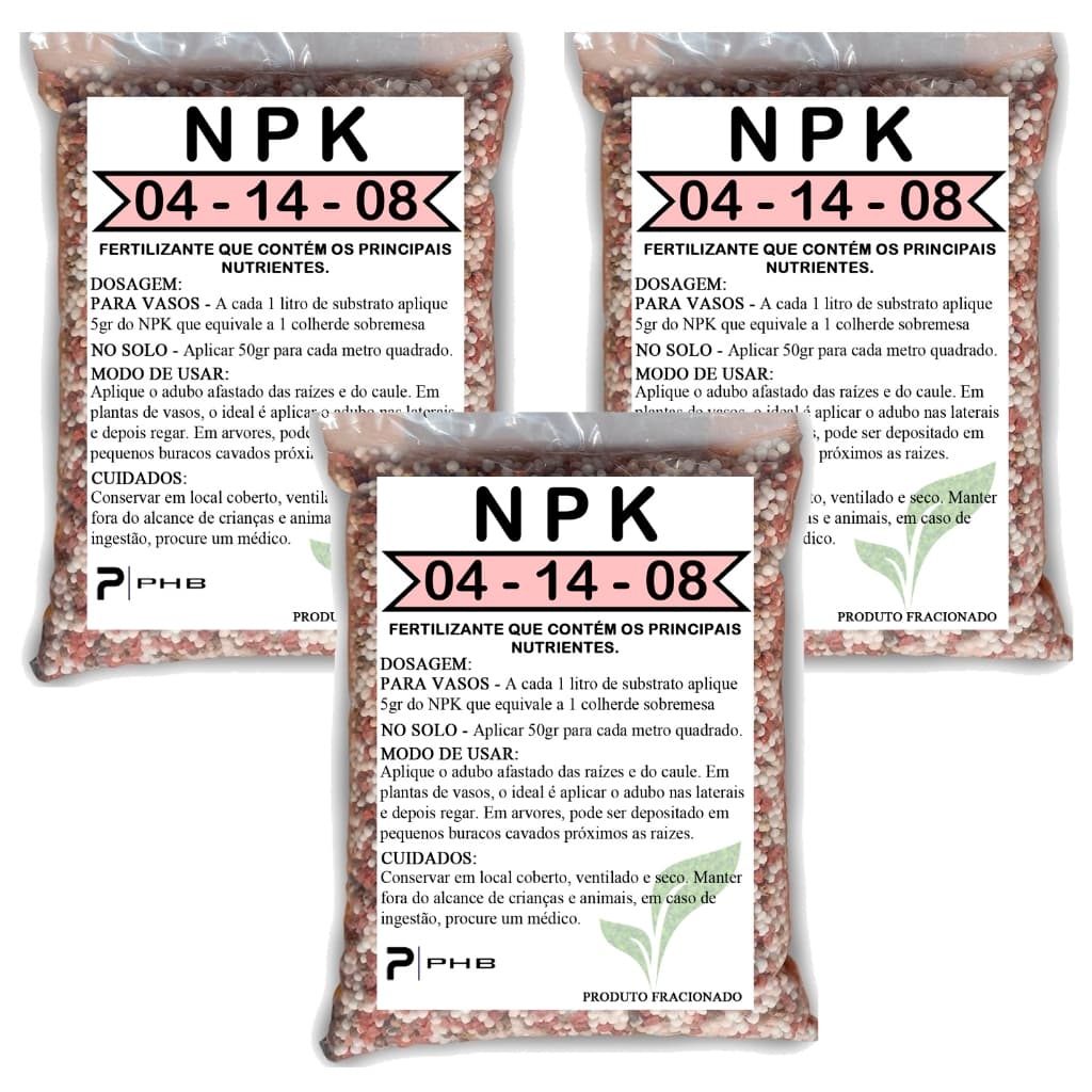 3kg Adubo Fertilizante NPK 04.14.08  Floração e Frutificação
