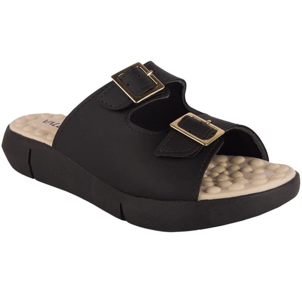 Chinelo Ortopédico Sandália Feminina Detalhe Fivela Fascite Esporão Confortável Sola Massageadora