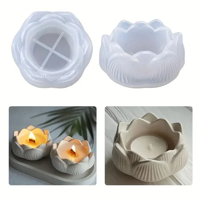 Molde De Silicone Formato Porta vela Flor de Lótus