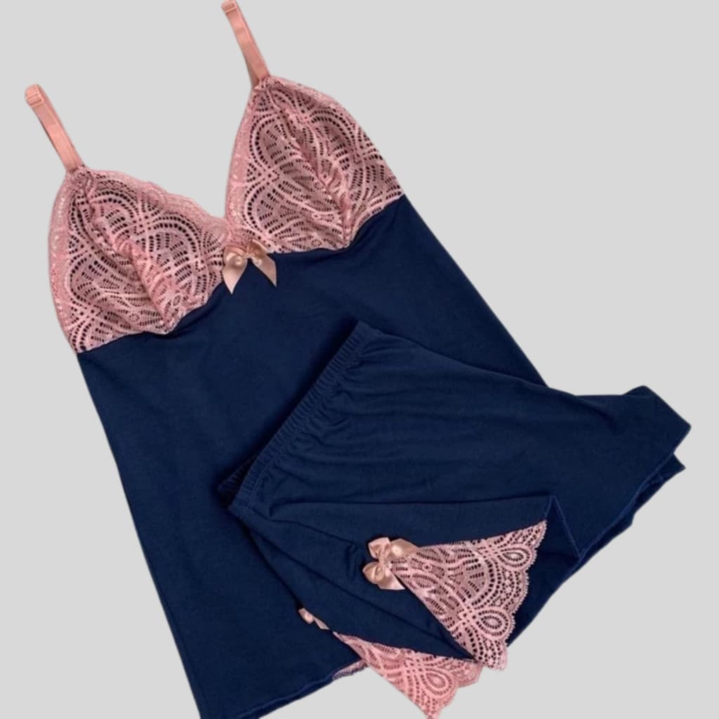 Baby Doll Suzana Feminino Sensual Alcinha Short Doll Pijama Linha Noite