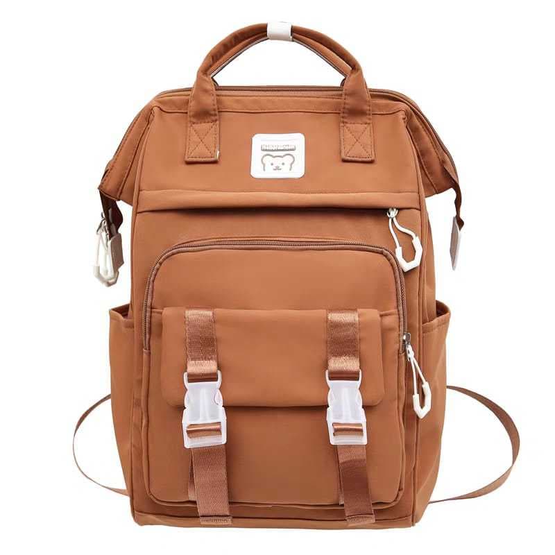 Mochila escolar maternidade multiuso tecido resistente à água multi-bolsos colorido retalhado ursinho capacidade