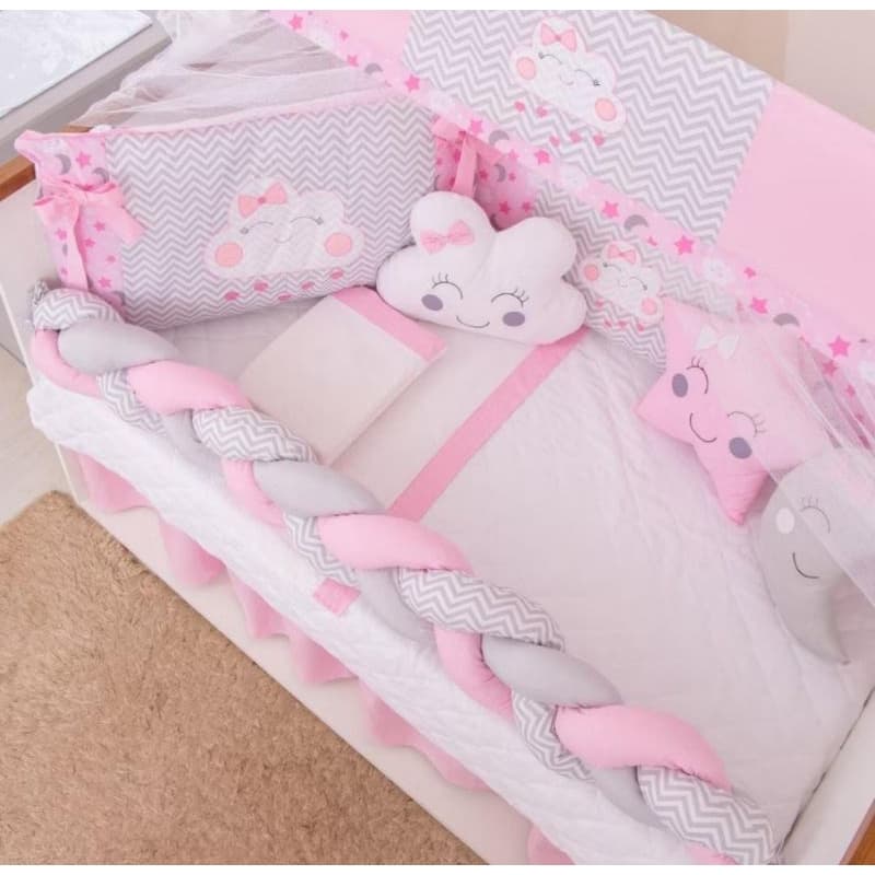 kit Mini berço pedacinho do céu menina e menino 8 peças