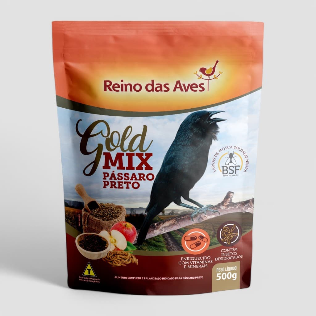 Ração Passaro Preto 500g