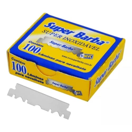 Lâmina Inox Barbear 1/2 Lâmina Caixa C/ 100 Peças Já Cortada