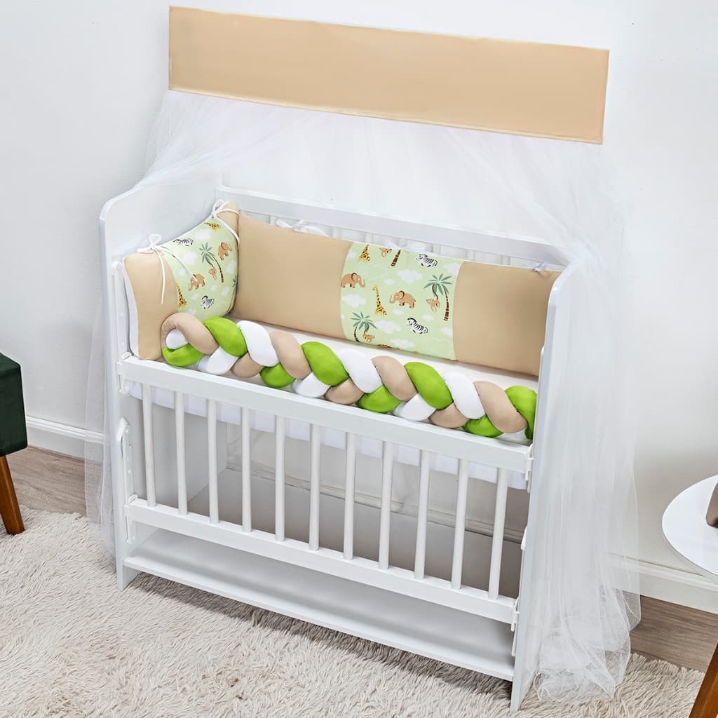 Kit Protetor Para Mini Berço Com Trança 6 Peças