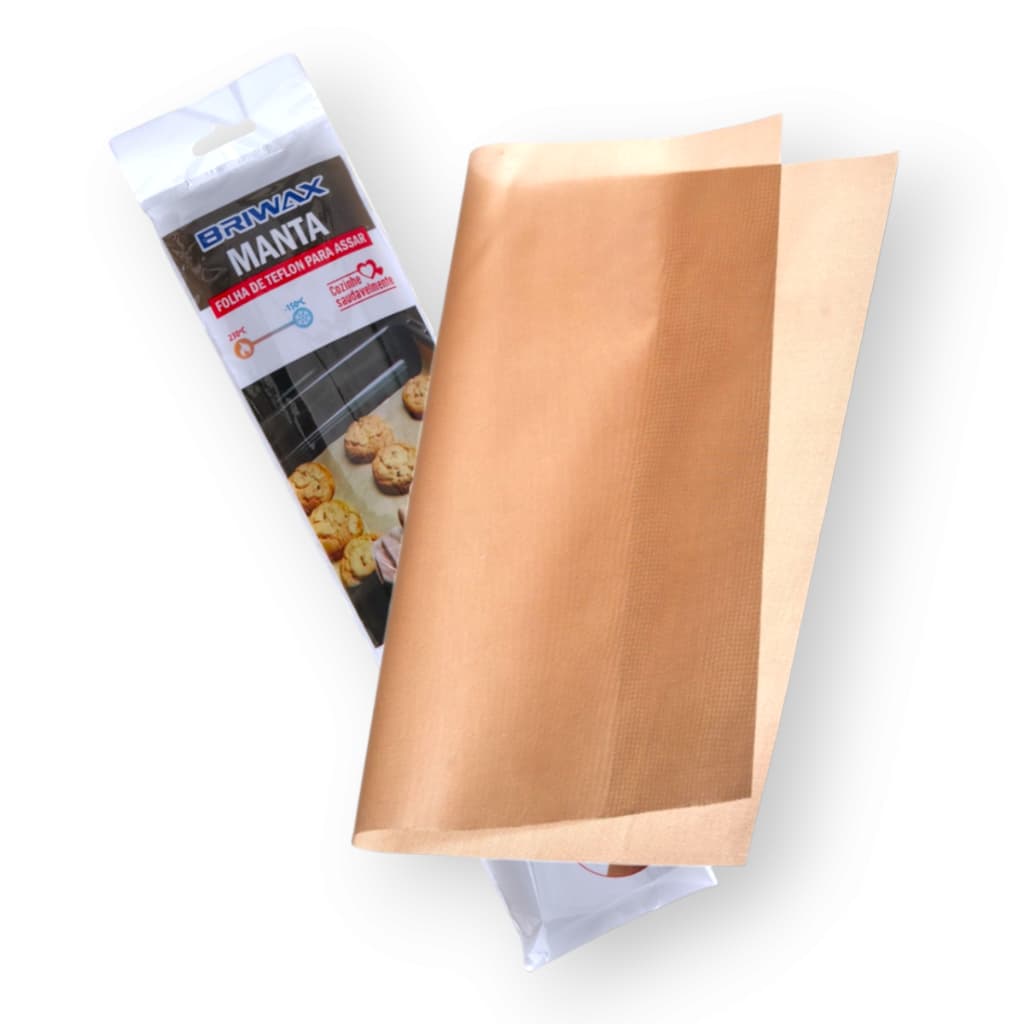 Manta Folha Teflon 33x40 S/adesivo Sublimação Marrom Reutilizável Briwax