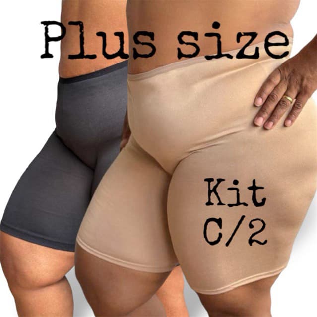 kit  2 Short Feminino Plus Size Anagua Segunda Pele Usar De Baixo De Saia E Vestido Bermuda Não Marca