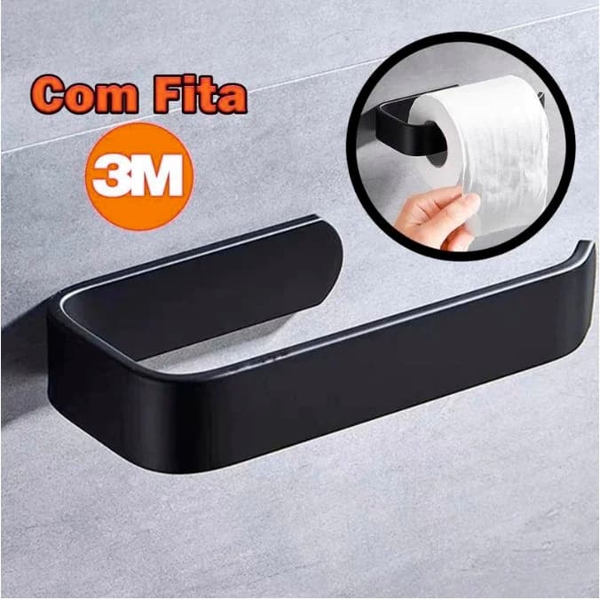 Porta Papel Higiênico Suporte Parede Armário Banheiro sem perfuração com Cola 3M