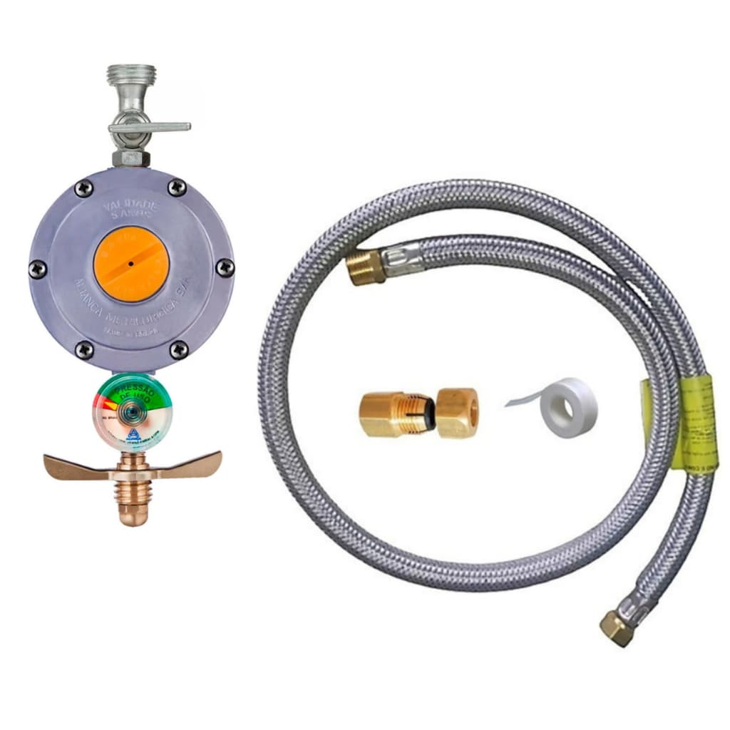 Kit Instalação Gás Encanado Mangueira Regulador Aliança 2kg