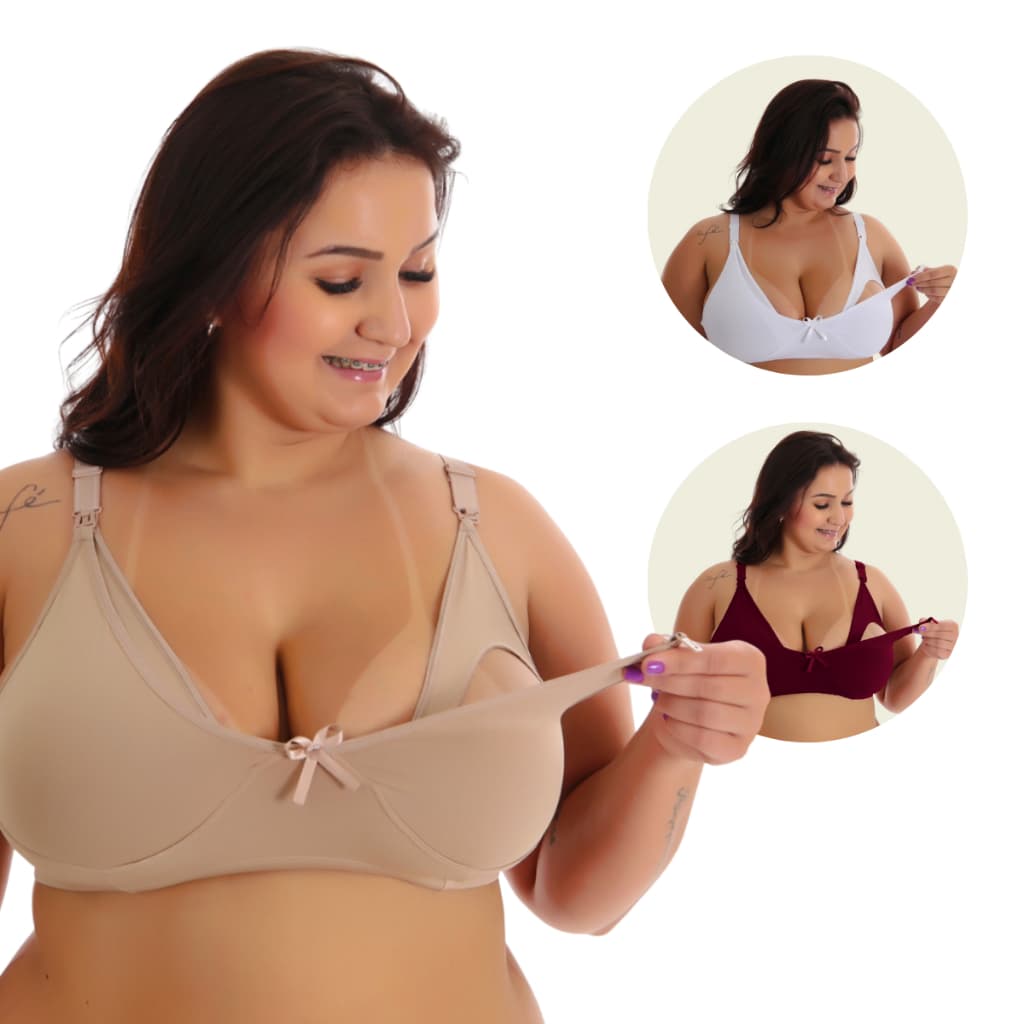 Kit 3 Sutiã Amamentação Plus Size Confort Sutian Grande
