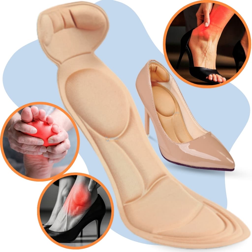 Palmilha Ortopédica Anatômica Feminina Confortável Para Salto Alto, Scarpin e Sapatilhas