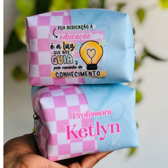 4 Mini Necessaire Box Personalizado com Nome/ Marca para brindes ou lembrancinhas