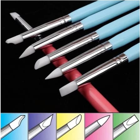 kit 5 Pincel de Silicone Ultra Fino com Boleador-0791