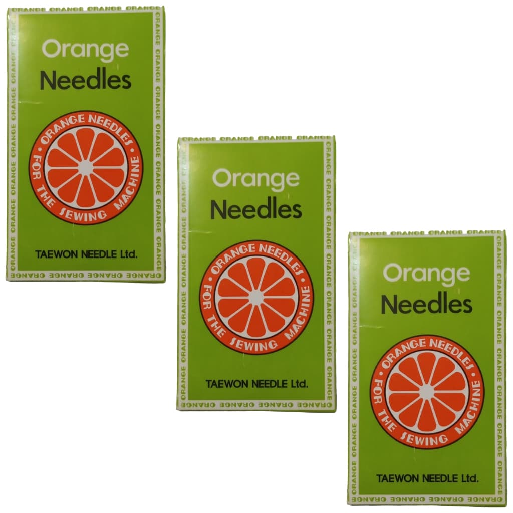 Kit Com 3 Pacotes De Agulha para Bordado e Máquinas Domésticas Orange Hax1