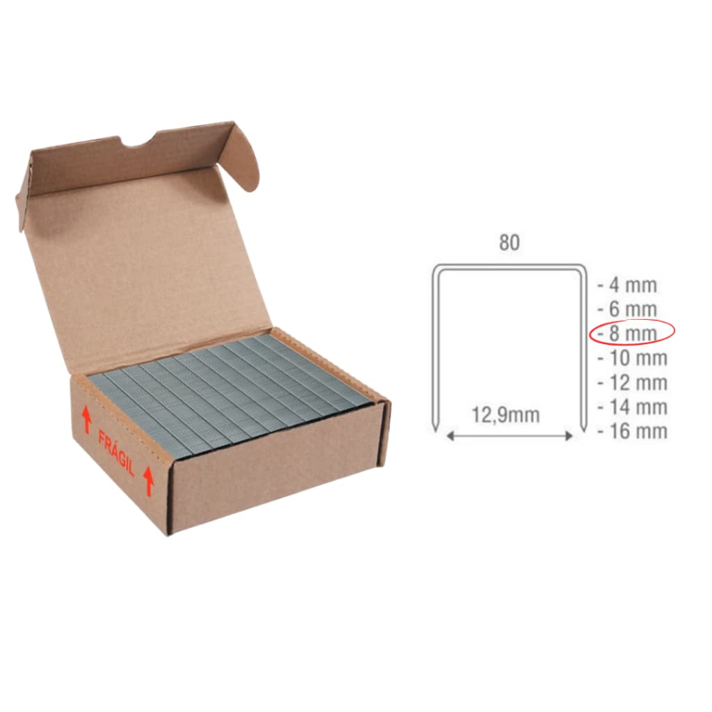 Grampo 80/08 Para Grampeador Pneumático. Caixa Com 13.750