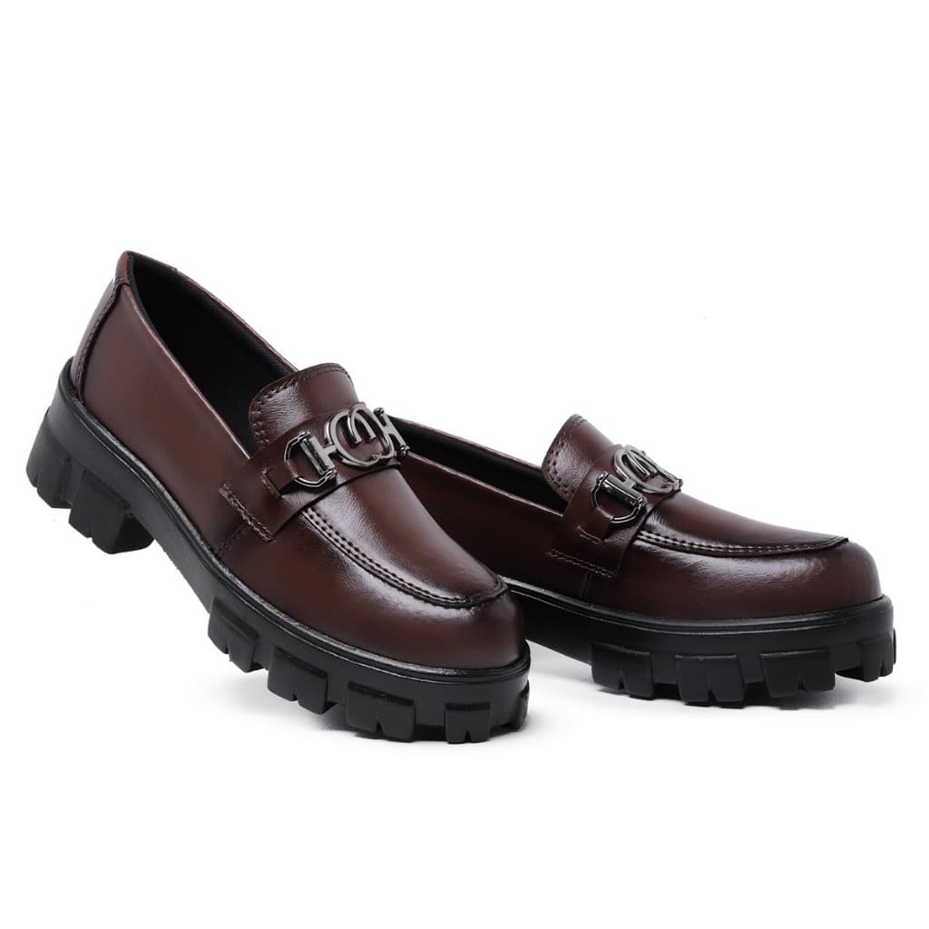 Mocassim Oxford Tratorado Feminino Casual Social com metal Leve Confortavél