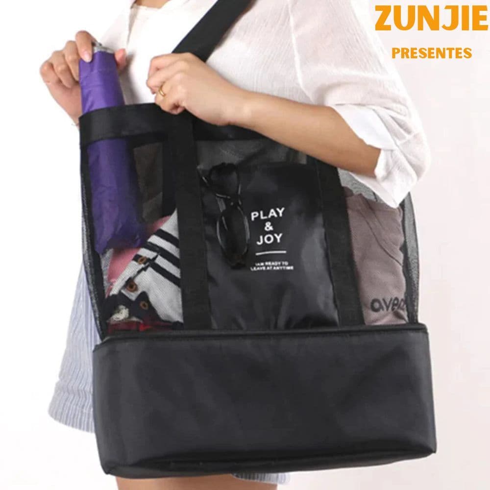 Bolsa Praia C/ Compartimento Cooler Térmico Passeio Play Joy Verão