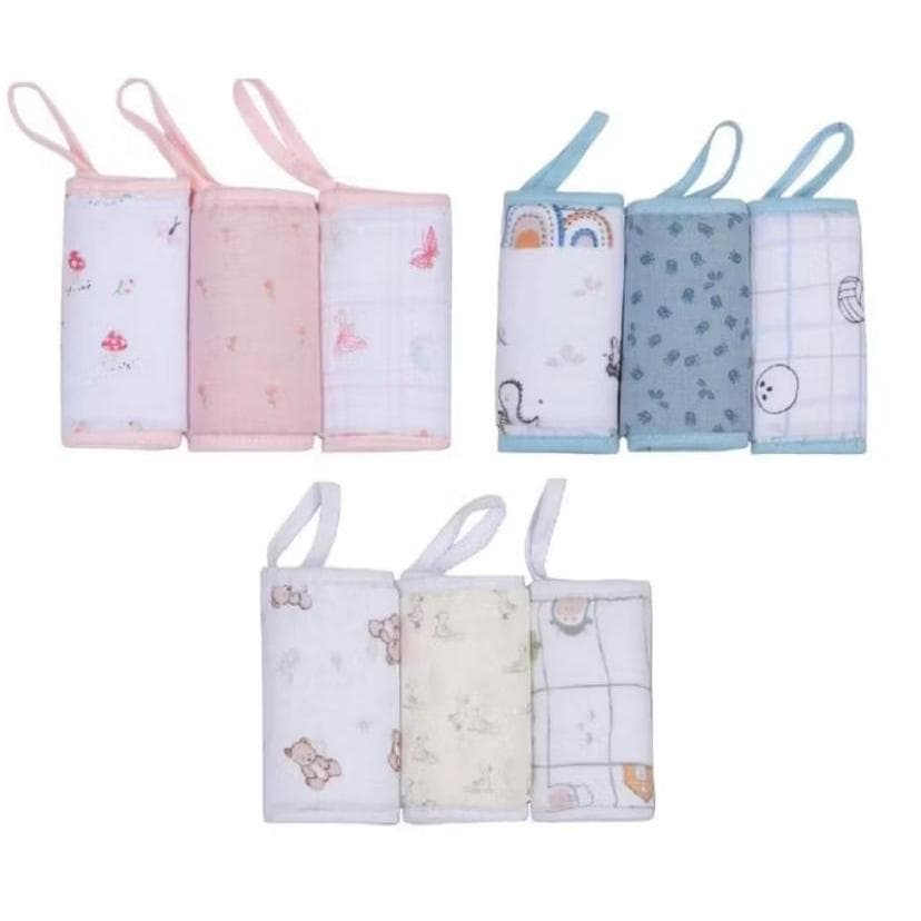 PANINHO DE BOCA SOFT PREMIUM PAPI BABY C/ PRENDEDOR DE CHUPETA 32cm x 32cm