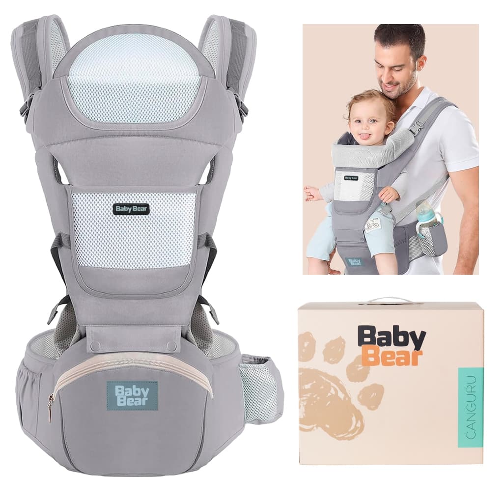 Bolsa Canguru Ergonômico Bebê Mãe  3 em 1 Bolsos Frontais e Laterais  Proteção e Segurança