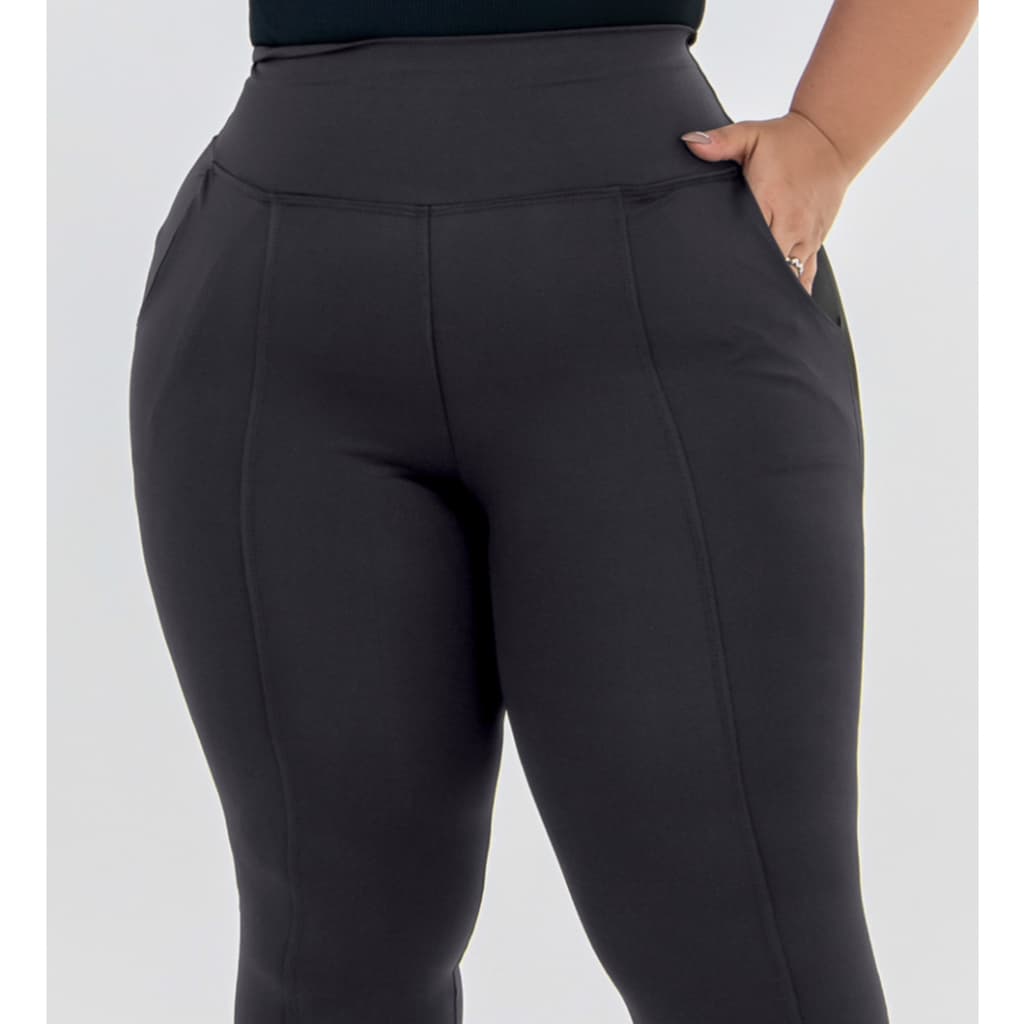 CALÇA LEGGING FEMININA MONTARIA MODELADORA  COM BOLSO GG ao G4