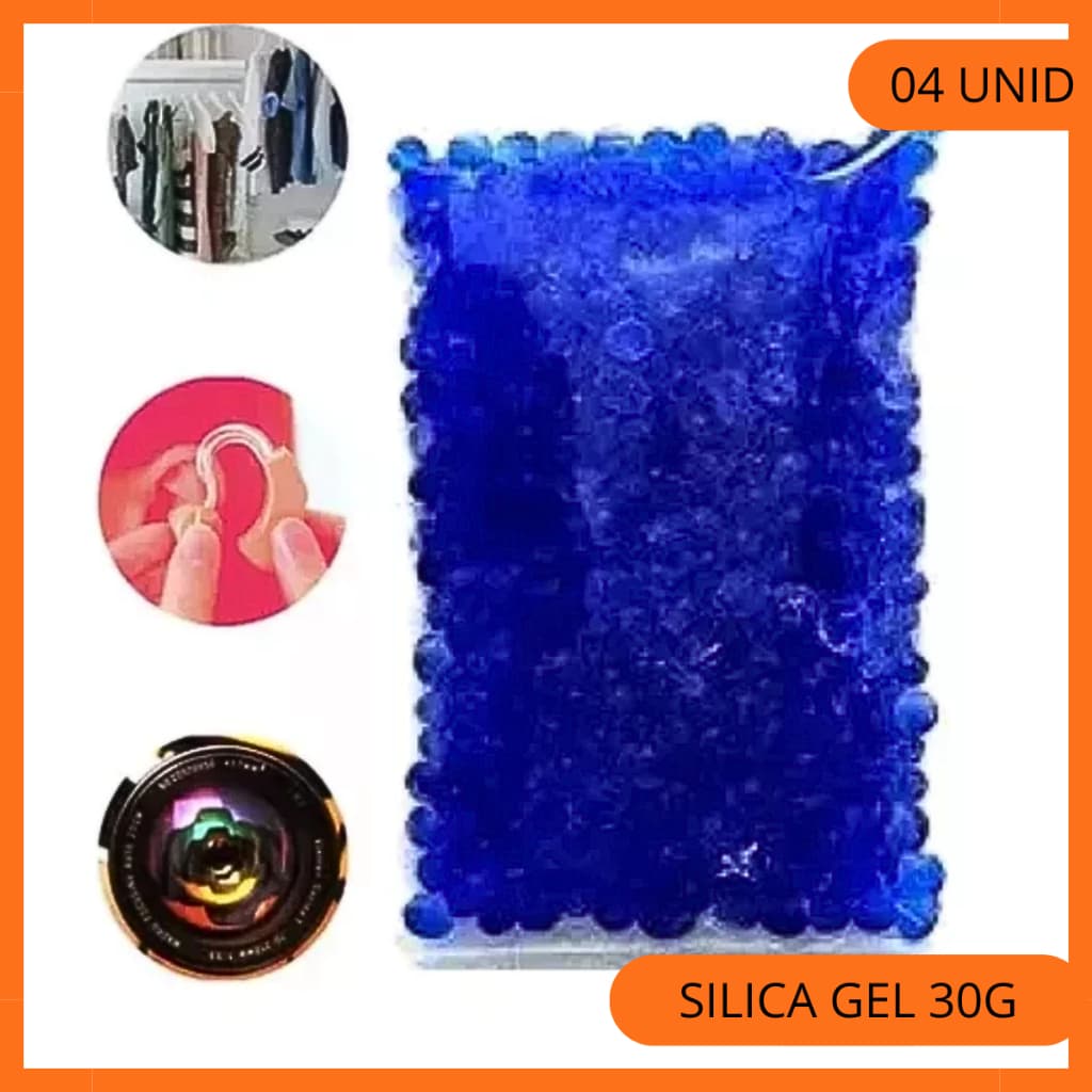 Silica Gel Azul 30g Kit 4 Sachês Desumidificador Aparelho Auditivo Cola Cílios