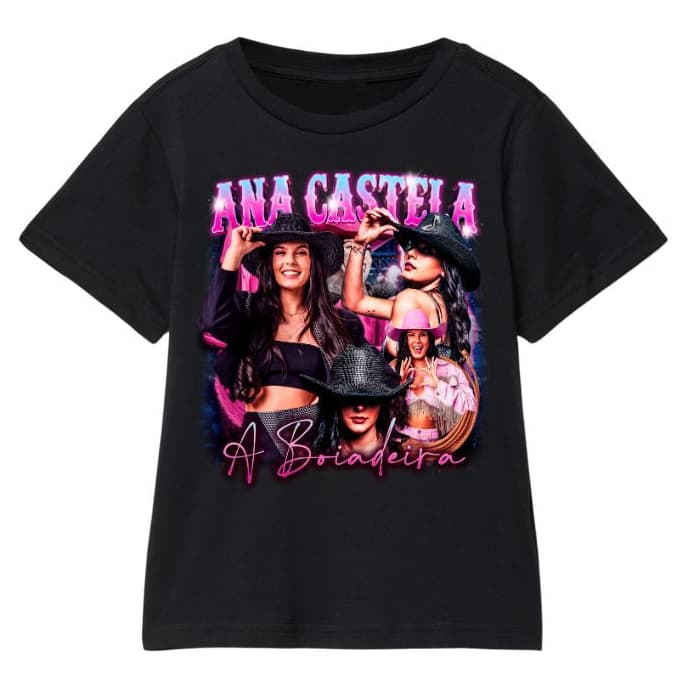 Camiseta Infantil Ana Castela A Boiadeira Blusa Meninas Sertanejo