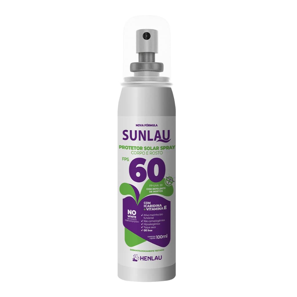 Protetor Solar Spray Repelente Sunlau Fps 60 100ml Icaridina