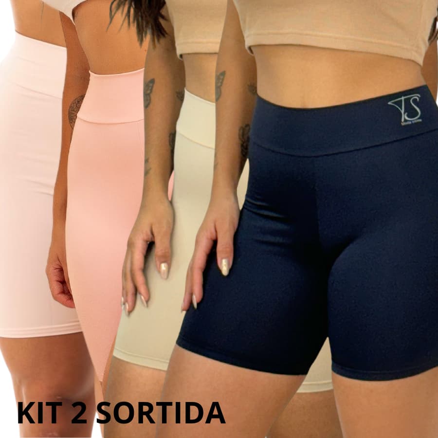KIT 2 Short Segunda Pele Cos Duplo Alto Bermuda de Seguraça Anagua Modelador Lingerie