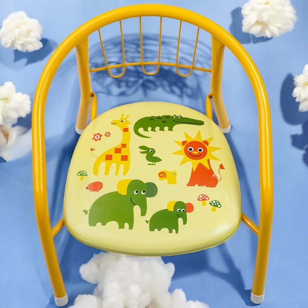 Cadeira Infantil Armação Metal Assento Cores e Estampa Diversas