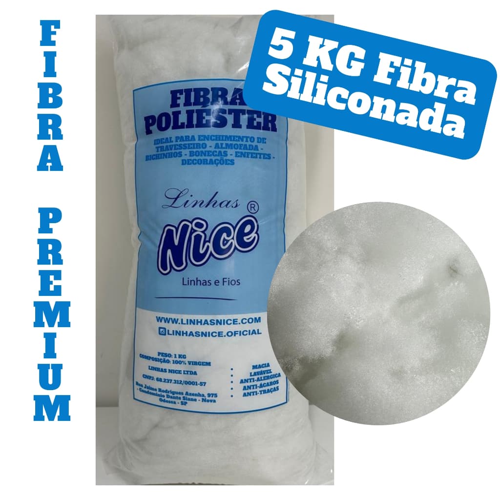 5 KG Fibra Macia Importada Antialérgica - ENVIO IMEDIATO - P/ Enchimento de Travesseiros e Almofadas