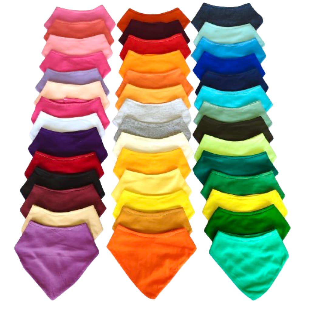 Babador Bandana Bebê Kit 10 Unidades Dupla Face Diversas Cores Promoção