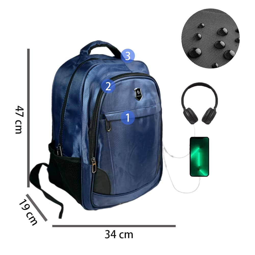 Mochila Premium 18'' Impermeável, Confortável com Enchimento Acolchoado, Divisória para Notebook