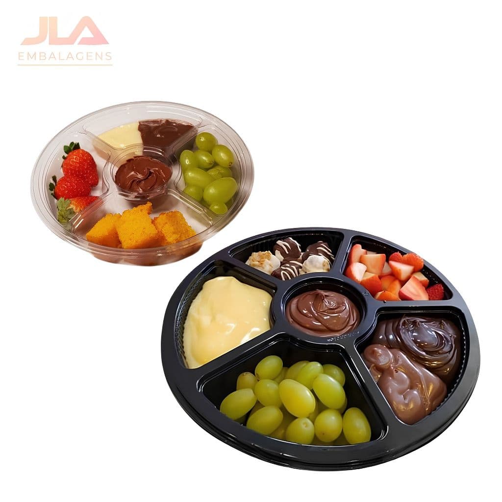 Bandeja Petisqueira Descartável Com Tampa Galvanotek