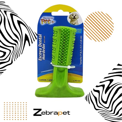 Brinquedo Mordedor Higienizador Dental Escova Dentes Limpeza Bucal p/Cães - Western Pet