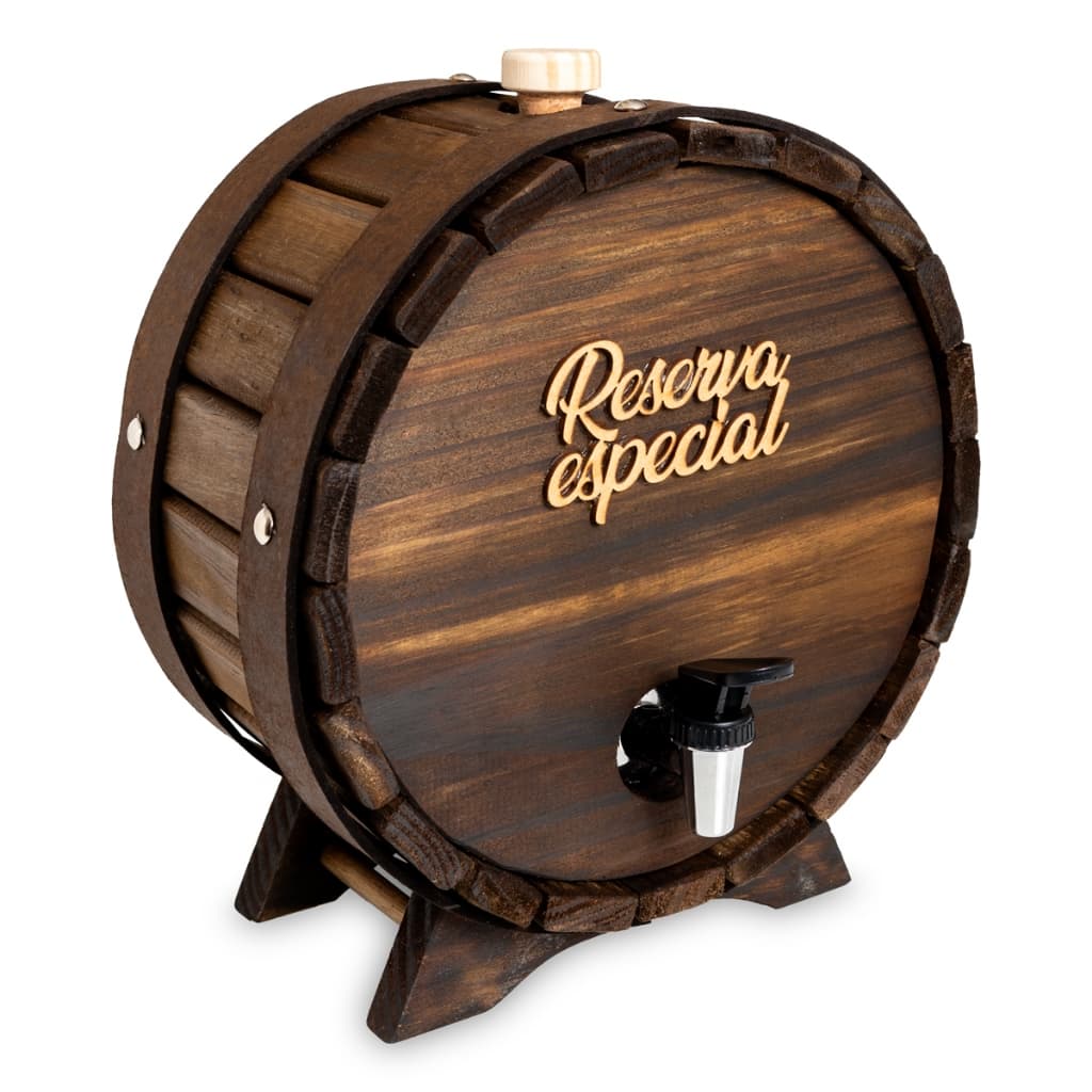 Pingômetro Barrica 1 Litro Madeira Artesanal Barril de Cachaça Artesanal