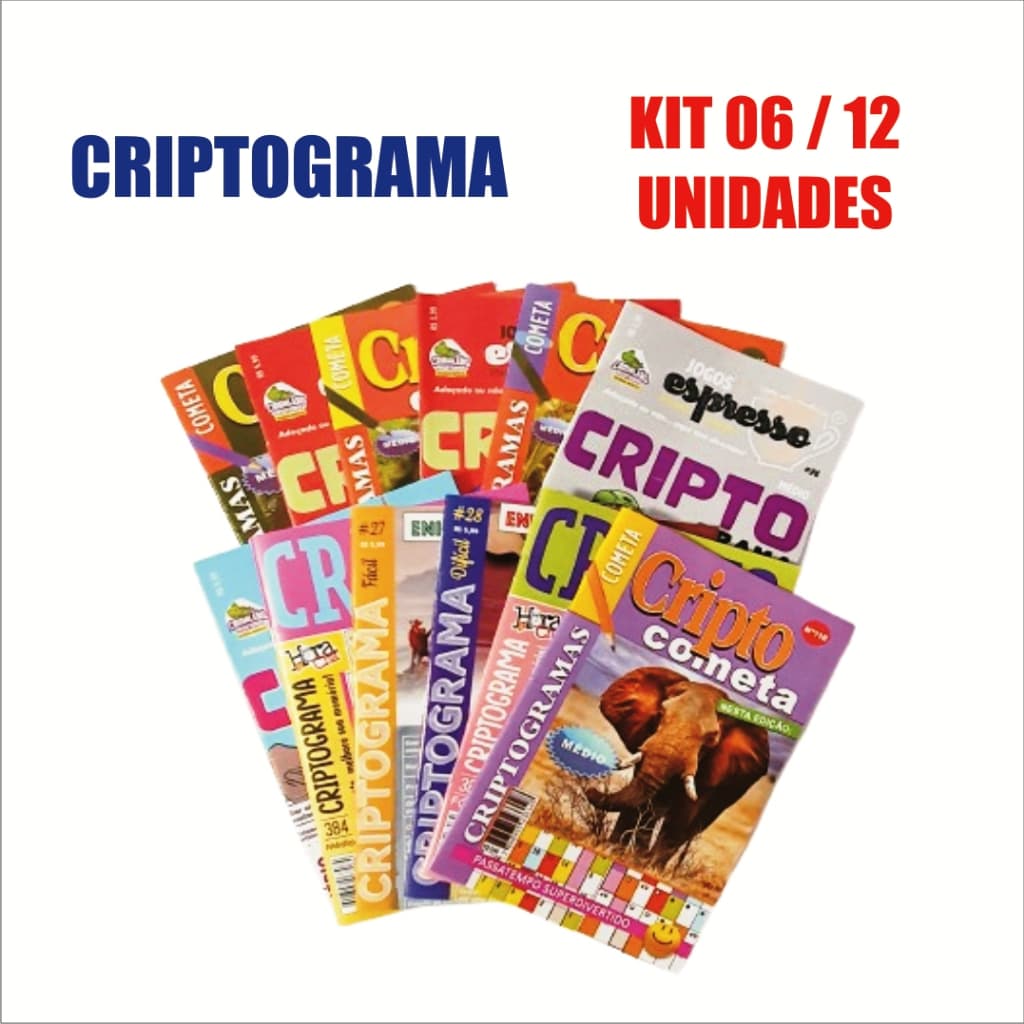 Kit com 06 / 12  / 24 - Revistas Passatempo - Criptograma