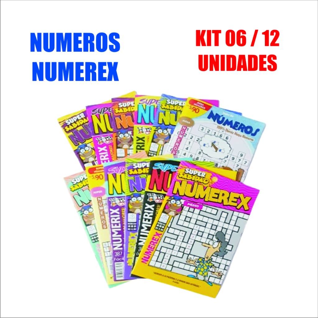 Kit com 06 / 12 / 24 - Revistas Passatempo - Numeros - Numerex