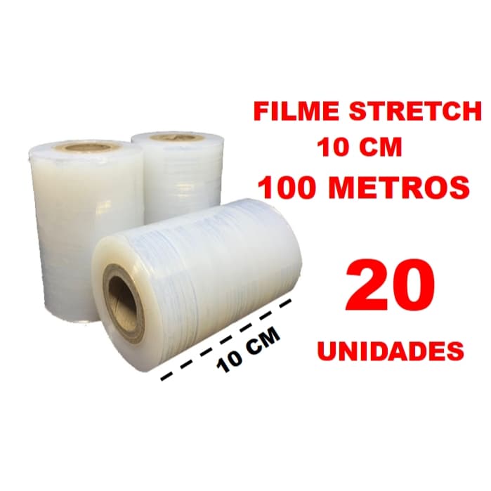 20  Filme Stretch 10cm, Empacotar mala, Enxertia etc.. 100 Metros (cada)