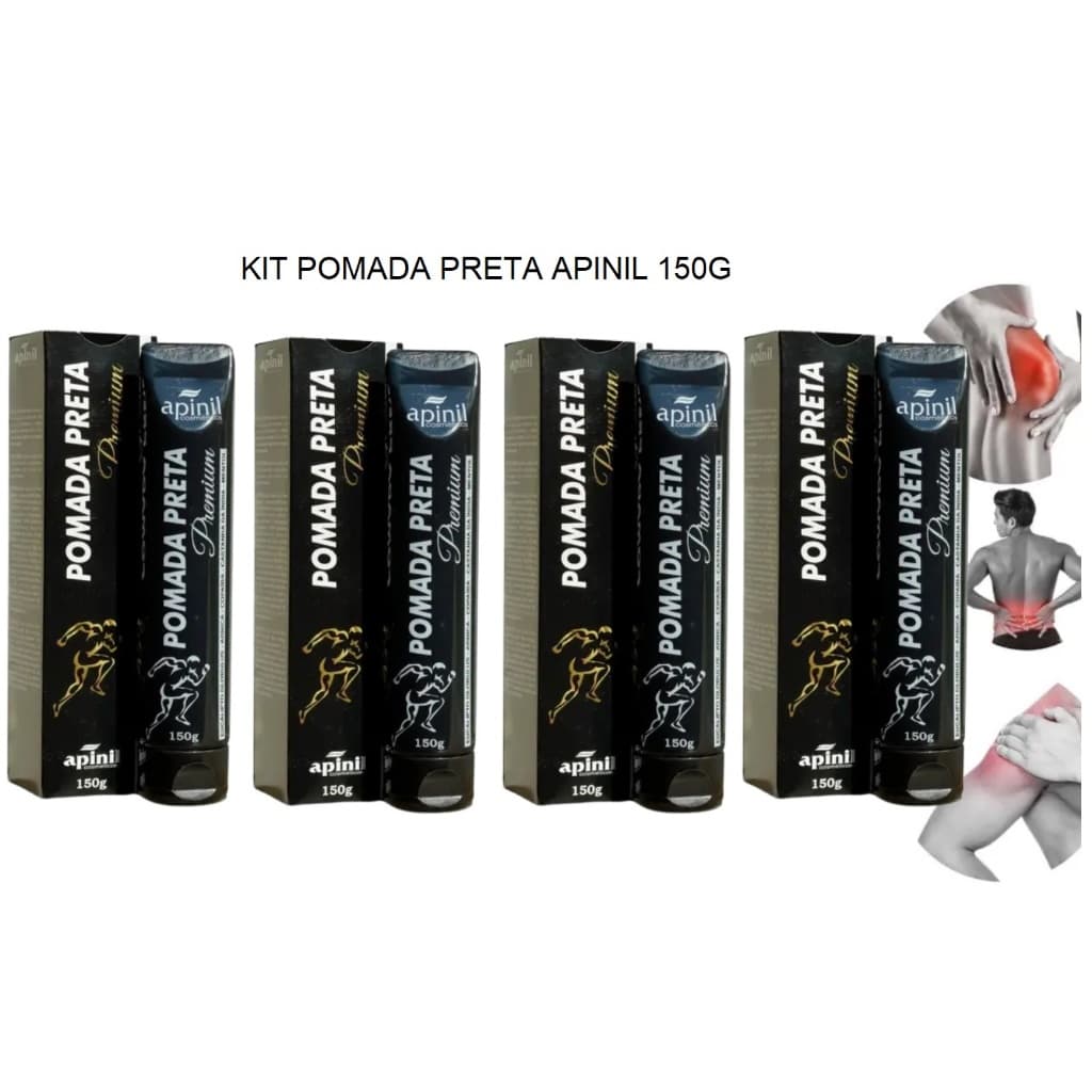 Kit 2/4 Pomada Preta Massagem Apinil 150g