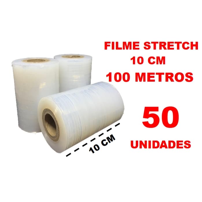 50 Filme Stretch 10cm, Empacotar mala, Enxertia etc.. 100 Metros (cada)