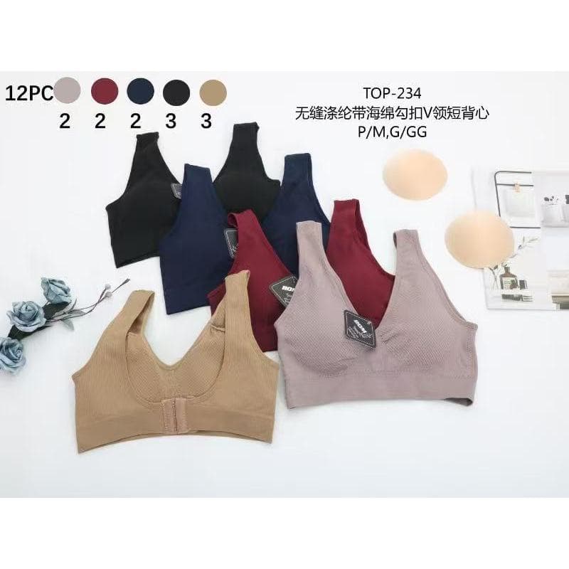 Sutiã Top Regata Com Bojo CORES E/OU ESTAMPA SORTIDAS/ALEATÓRIA