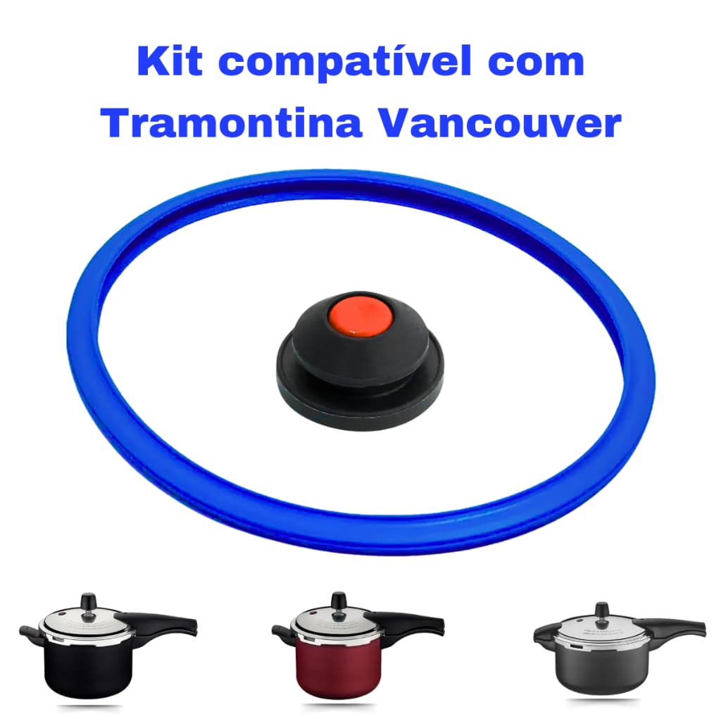 Anel De Vedação Borracha E Válvula De Segurança Panela De Pressão Tramontina Vancouver  3/4,5 Litros